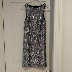 Emerson Fry Sparkling Silver Mini Dress